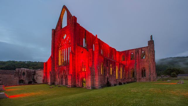 Tintern Abbey goes red for Wales  #Euro16